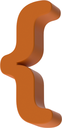 Parenthesis 3d. Curly bracket open. 3d font. Isometric symbo