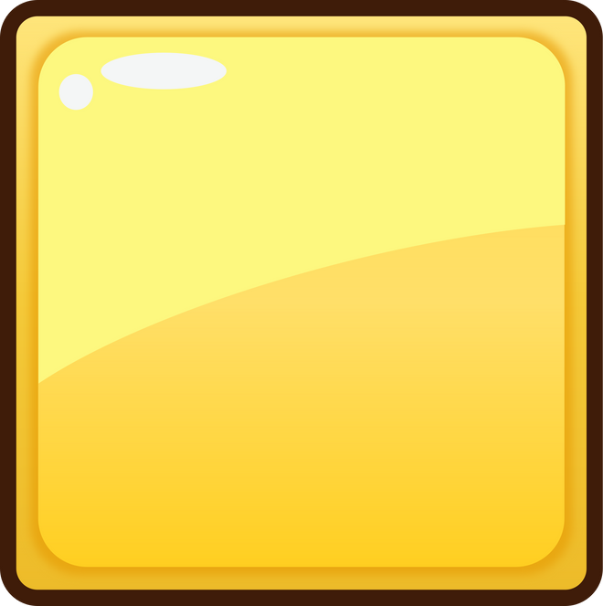 Yellow Cartoon Square Button